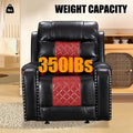Spacious Faux Leather American-Style Recliner Chair for Living Room