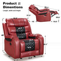 Spacious Faux Leather American-Style Recliner Chair for Living Room