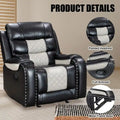 Spacious Faux Leather American-Style Recliner Chair for Living Room