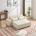 Beige Modular Corduroy Sleeper Sofa and Sectional Set - Versatile 3-in-1 Design