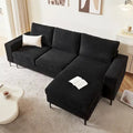 HOOOWOOO L-Shaped Upholstered Sofa with Stylish Metal Legs