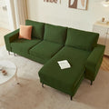 HOOOWOOO L-Shaped Upholstered Sofa with Stylish Metal Legs