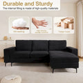 HOOOWOOO L-Shaped Upholstered Sofa with Stylish Metal Legs