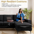 HOOOWOOO L-Shaped Upholstered Sofa with Stylish Metal Legs