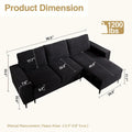 HOOOWOOO L-Shaped Upholstered Sofa with Stylish Metal Legs