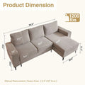 HOOOWOOO L-Shaped Upholstered Sofa with Stylish Metal Legs
