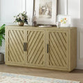Spacious 3-Door Vintage Sideboard with Adjustable Shelves and Black Handles