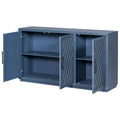 Spacious 3-Door Vintage Sideboard with Adjustable Shelves and Black Handles