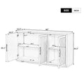 Spacious 3-Door Vintage Sideboard with Adjustable Shelves and Black Handles