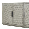Spacious 3-Door Vintage Sideboard with Adjustable Shelves and Black Handles