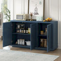 Spacious 3-Door Vintage Sideboard with Adjustable Shelves and Black Handles