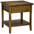 Vintage Side Table with Storage: End Table Featuring Drawer and Open Shelf for Bedroom and Living Room