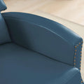 Authentic Leather Pushback Recliner with Adjustable Seat Back and Sturdy Wooden Legs