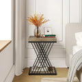 19.75-Inch Square Faux Marble End Table with Gold Accents - Modern Bedside & Living Room Table