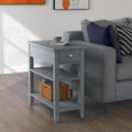Compact End Table with Drawer and Shelf - Dimensions: 11.22D x 23.62W x 24.02H