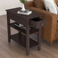 Compact End Table with Drawer and Shelf - Dimensions: 11.22D x 23.62W x 24.02H