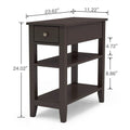 Compact End Table with Drawer and Shelf - Dimensions: 11.22D x 23.62W x 24.02H