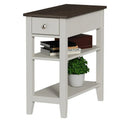 Compact End Table with Drawer and Shelf - Dimensions: 11.22D x 23.62W x 24.02H
