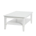 Storage Shelf Coffee Table with Sturdy Solid Wood Legs