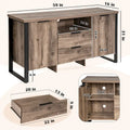2-Door, 2-Drawer Storage Cabinet and TV Stand