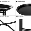 Javlergo Set of 2 Folding Round Steel TV Tray Tables - Compact Side Tables, No Assembly Needed - Dimensions: 18.5 x 18.5 x 19.7 in