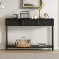 Entryway Console Table with Drawers and Extended Shelf