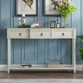 Entryway Console Table with Drawers and Extended Shelf