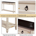Entryway Console Table with Drawers and Extended Shelf