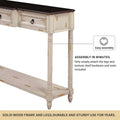 Entryway Console Table with Drawers and Extended Shelf
