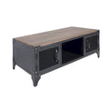 Conner Rustic Dark Walnut Steel 2-Piece Coffee and End Table Set by Furniture of America