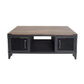 Conner Rustic Dark Walnut Steel 2-Piece Coffee and End Table Set by Furniture of America