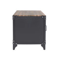 Conner Rustic Dark Walnut Steel 2-Piece Coffee and End Table Set by Furniture of America