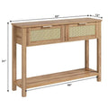 Console Table with 2 Rattan Drawers for Entryway
