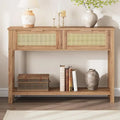Console Table with 2 Rattan Drawers for Entryway