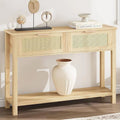 Console Table with 2 Rattan Drawers for Entryway