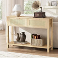 Console Table with 2 Rattan Drawers for Entryway