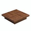 39.4-Inch Square Marble Veneer Coffee Table with Sliding Storage Top