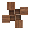 39.4-Inch Square Marble Veneer Coffee Table with Sliding Storage Top