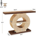 Rustic Wood Console Table with Storage Shelves for Living Room Entryway