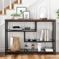 4-Tier Entryway Console Table with Glass Shelving