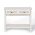 Bohemian Natural Rattan Console Table with Expanded Top and Dual Drawers