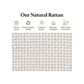 Bohemian Natural Rattan Console Table with Expanded Top and Dual Drawers