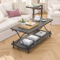 Javlergo Contemporary 3-Piece Living Room Coffee Table Set: Includes Wood Coffee Table and Two End Tables