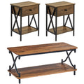 Javlergo Contemporary 3-Piece Living Room Coffee Table Set: Includes Wood Coffee Table and Two End Tables
