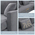 Contemporary L-Shaped Corduroy Sofa with Reversible Chaise from Harper & Bright Designs