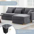Contemporary L-Shaped Corduroy Sofa with Reversible Chaise from Harper & Bright Designs