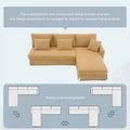 Contemporary L-Shaped Corduroy Sofa with Reversible Chaise from Harper & Bright Designs