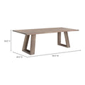 Aurelle Home Tina Contemporary Solid Acacia Wood Dining Table