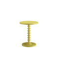 HomeRoots 22-Inch Yellow Wood Round Pedestal End Table