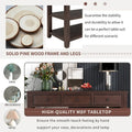 Solid Pine Wood Console Table Featuring Two Open Shelves
